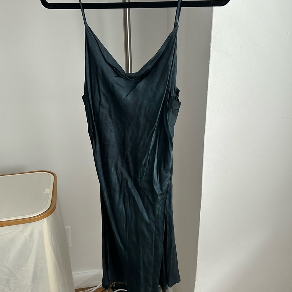 Olivaceous Blue Tie Dye Slip Dress